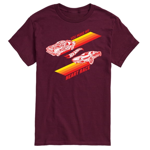 Hot Wheels - Valentine's You Make My Heart Race - Men's Short Sleeve Graphic T-Shirt