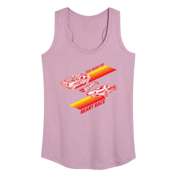 Hot Wheels - Valentine's You Make My Heart Race - Women's Racerback Tank Top