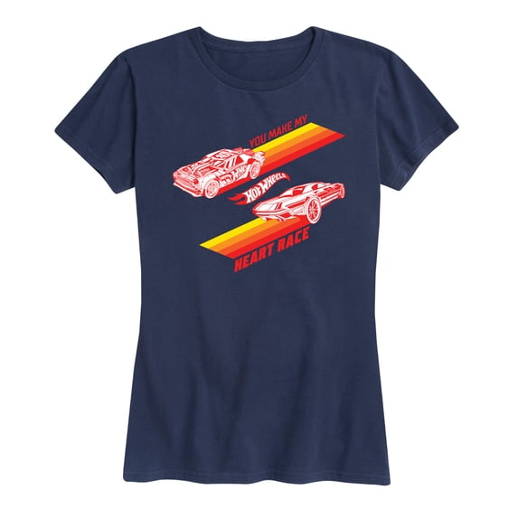 Hot Wheels - Valentine's You Make My Heart Race Women's Short Sleeve Graphic T-Shirt