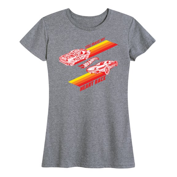 Hot Wheels - Valentine's You Make My Heart Race - Women's Short Sleeve Graphic T-Shirt