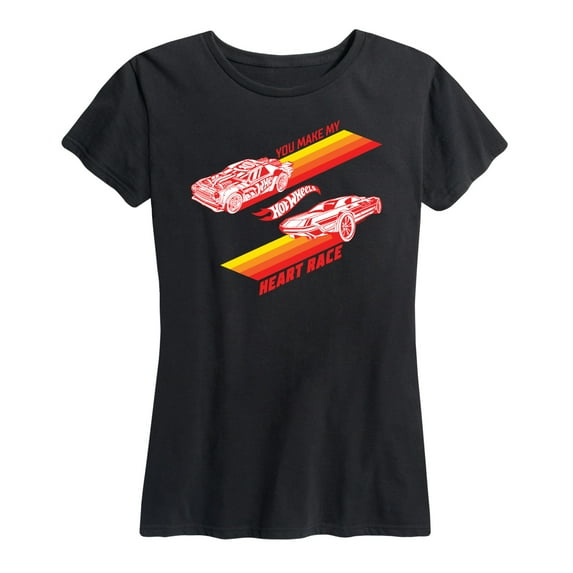 Hot Wheels - Valentine's You Make My Heart Race - Women's Short Sleeve Graphic T-Shirt