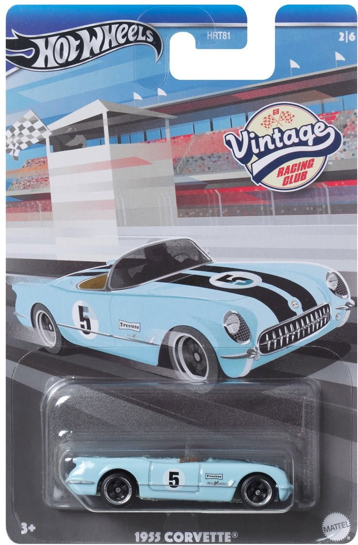 Hot Wheels Vintage Racing Club Light Blue Diecast 1955 Corvette