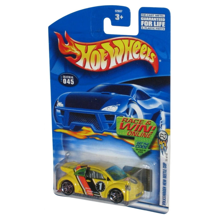 Hot Wheels Volkswagen New Beetle Cup (2002) Yellow Die-Cast