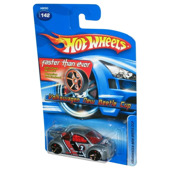 Hot Wheels Volkswagen New Beetle Cup (2005) Mattel Silver Toy Car #142 - (Faster Than Ever Card)