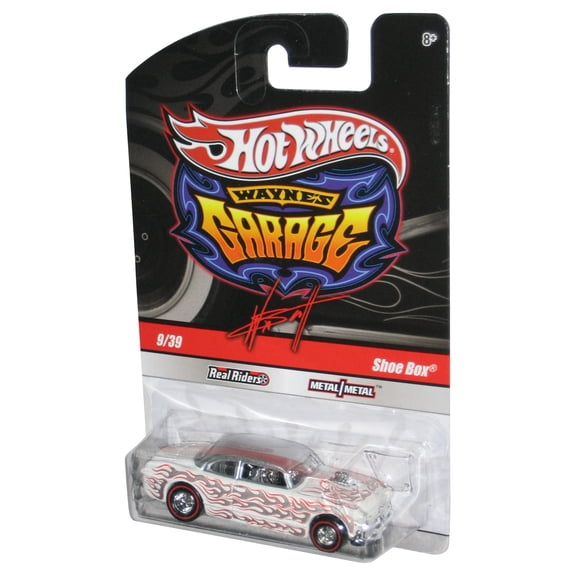 Hot Wheels Wayne's Garage (2009) White & Silver Real Riders Shoe Box Toy Car 9/39