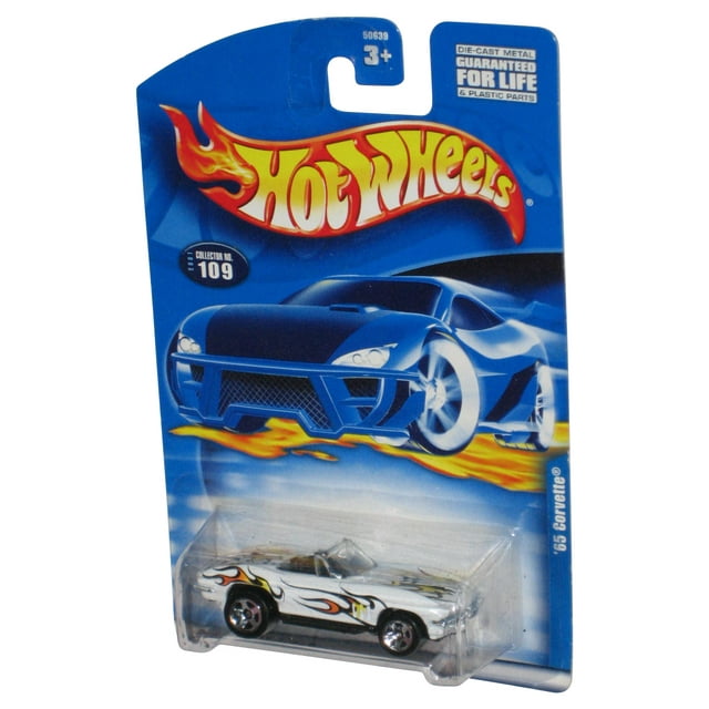 Hot Wheels White '65 Corvette (2001) Mattel Die-Cast Toy Car #109 ...