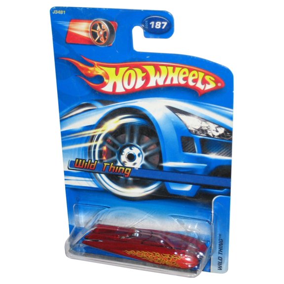 Hot Wheels Wild Thing (2006) Mattel Red Toy Car #187 - (Faster Than Ever Red Racing Wheel Card)