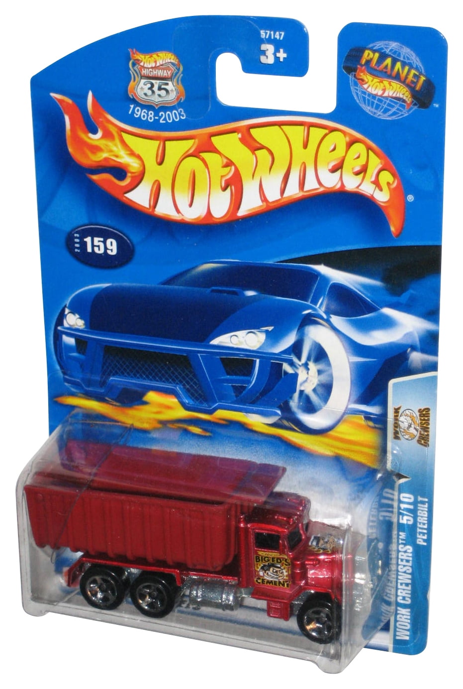 Hot Wheels Work Crewsers 5 10 2003 Red Peterbilt Toy Truck 159 Walmart