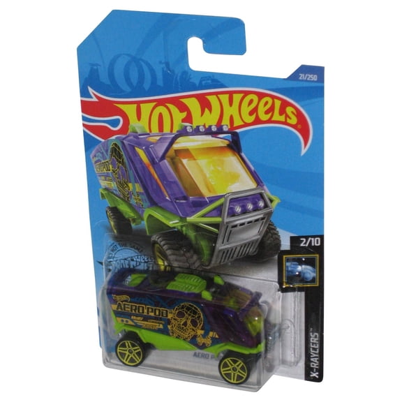 Hot Wheels X-Raycers 2/10 (2018) Green & Purple Aero Pod Toy Car 21/250