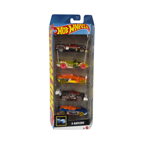 Hot Wheels X-Raycers 5-Pack Die-Cast Toy Cars 1:64 Scale Set Turbine Sublime, Forward Force, Rising Heat, Hi-Tech Missile & Gazella GT