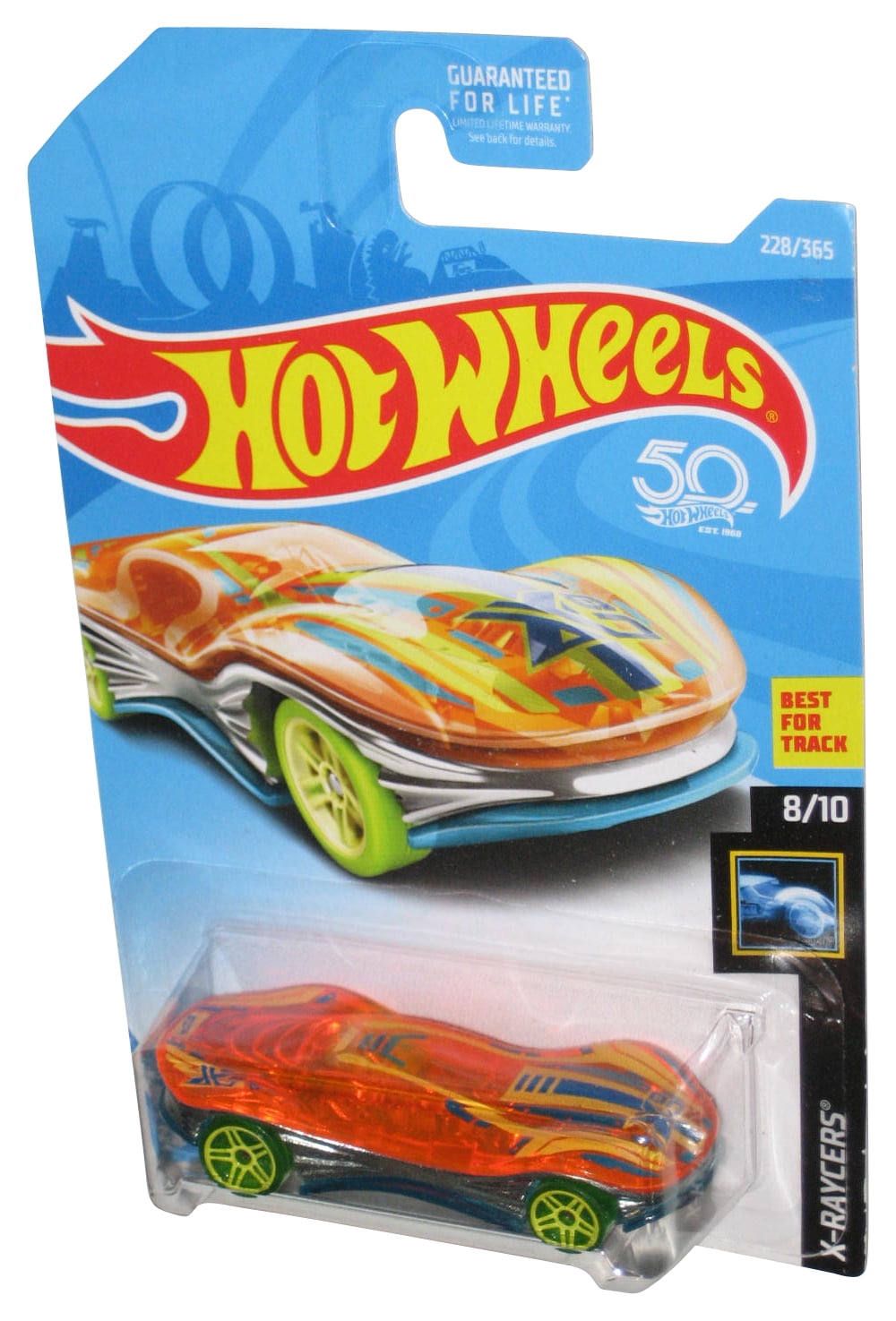 Hot Wheels X-Raycers 8/10 (2017) Orange Clear Speeder Toy Car 228