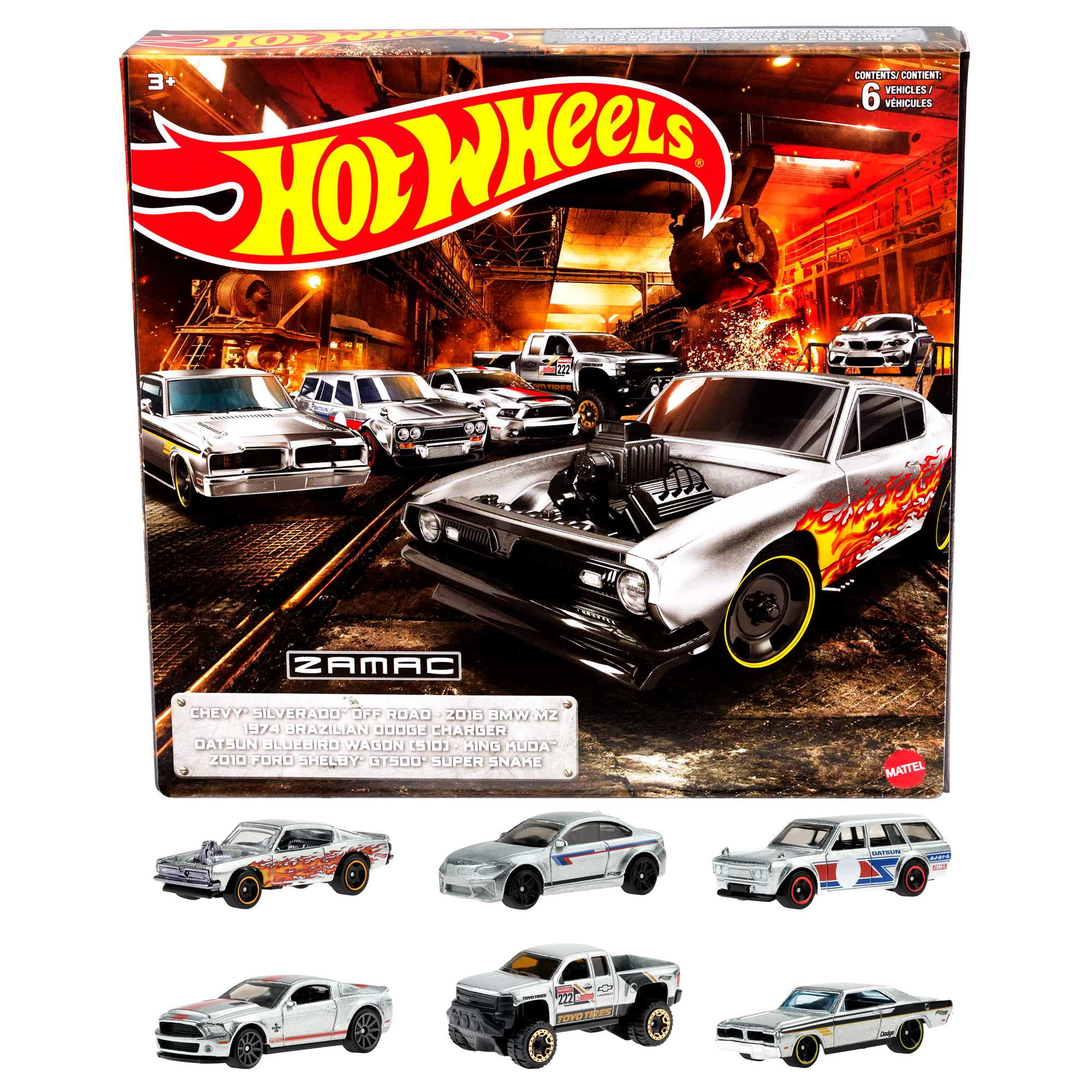Hot Wheels Zamac 6-Pack of 1:64 Scale Collectible Toy Cars (Styles May Vary)