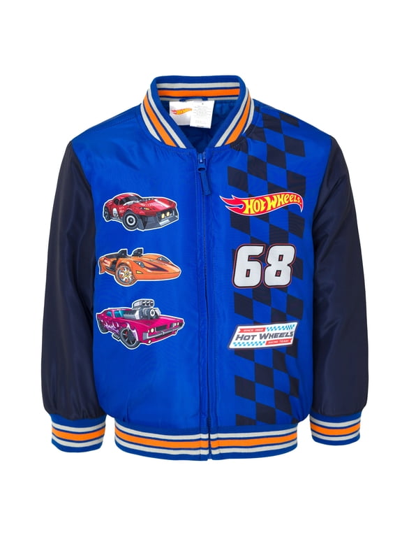 Big Boys' Full-Zip Bomber Jacket Navy Royal Blue