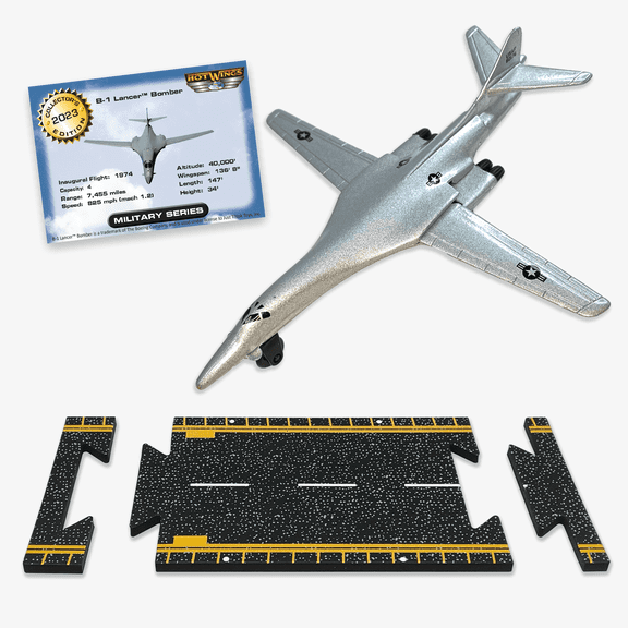 Hot Wings B-1 Silver with Connectible Runway