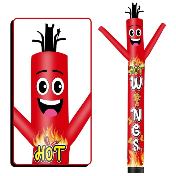 Hot Wings Inflatable Tube Man Wacky Wavy Dancing Guy for Outdoor Decoration Advertising Business Promotion (Blower Not Included)