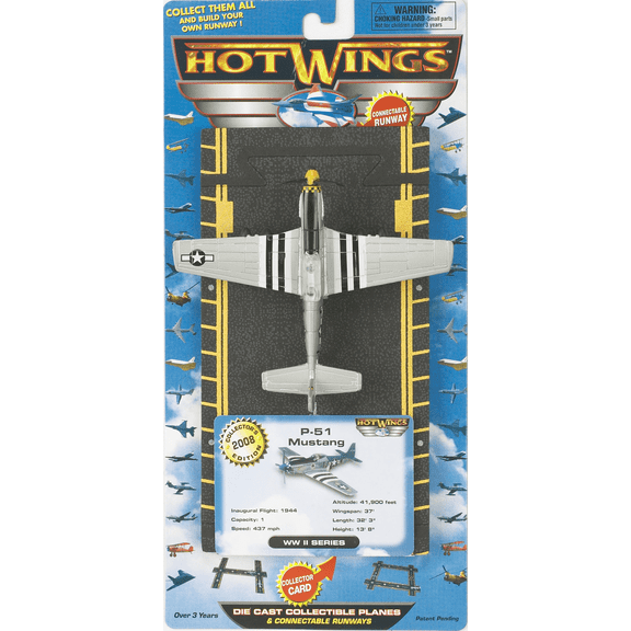Hot Wings P-51 with Connectible Runway (Black & Yellow)