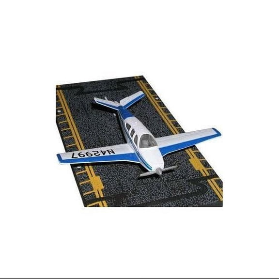 Hot Wings Planes Beechcraft Bonanza with Connectible Runway,White/Blue