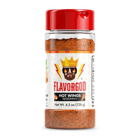 Hot Wings Seasoning Mix by Flavor God - Premium All Natural & Healthy Spice Blend for Chicken Wings, Eggs, Seafood & Vegetables - Kosher, Low Sodium, Vegan, Gluten-Free & Keto Friendly