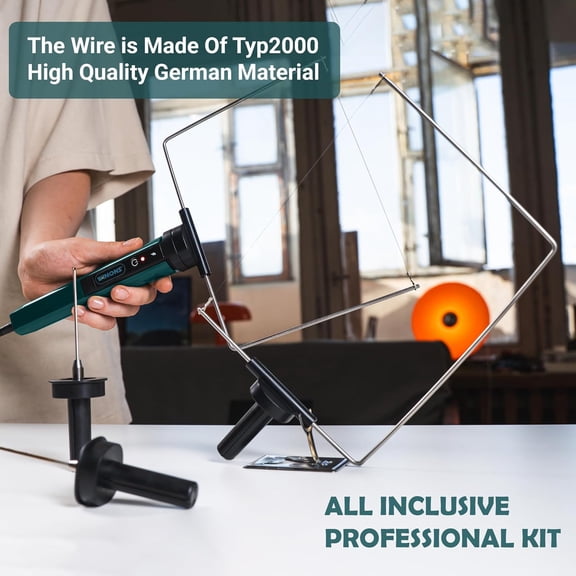 Hot Wire Foam Cutter Tool, WFC0010 Polystyrene and Styrofoam Cutter has 450  C Max. Temperature and Wider Cutting Zone, Hot Knife Cutting Tool with German Standards (Kit of 15)