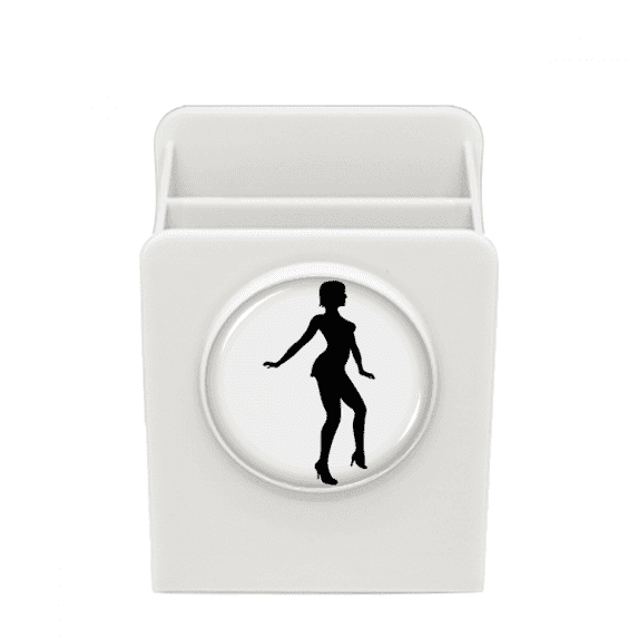 Hot Woman Dancing Outline Desk Pencil Holder Cup Pen Organizer