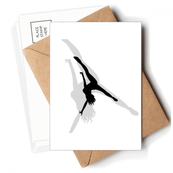 Hot Woman Handstand Dance Postcards Envelopes Blank Note Cards Mailing