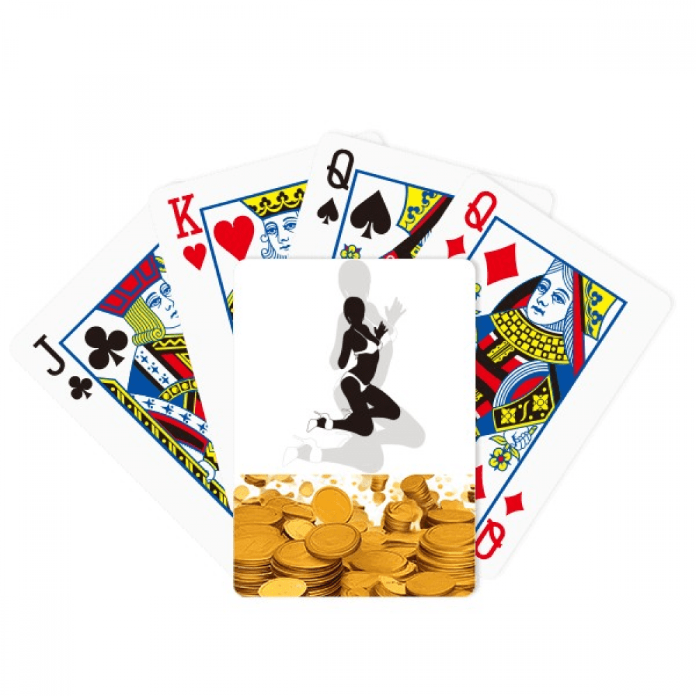 Hot Women Kneel Bikini Gal Gold Playing Card Classic Game