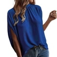 thumbnail image 1 of Hot Women Loose Blouse Casual Solid Color Tie Back Batwing Sleeve Solid Color Blouse Ladies Dailywear, 1 of 8