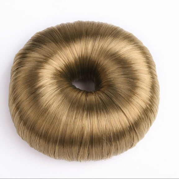 Hot Women Synthetic Fiber Hair Bun Donuts Ring Blonde Hair Extension Wig Hair Rope Gold