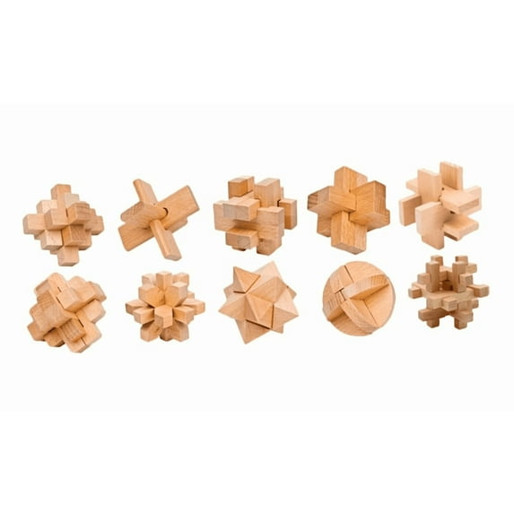 Hot!Wooden Brain Teaser Puzzles, Interlocking Games for IQ Test, Intellectual 3D Assembling Educational Toy Set