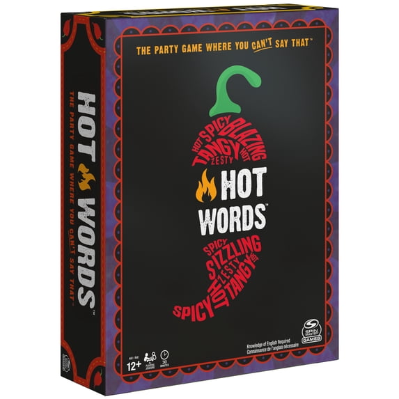 Hot Words, Word Guessing Party Game, Board Game for Ages 12 & up, by Spin Master