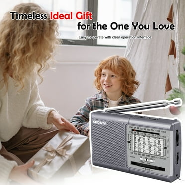 Hot XHDATA D-219 (Gray) 10k  Small Portable Battery Operated DSP FM/AM/SW pocket Radio with retractable Small Great Reception Radio with Good Sound,Earphone Jack for Elder,Home,Child