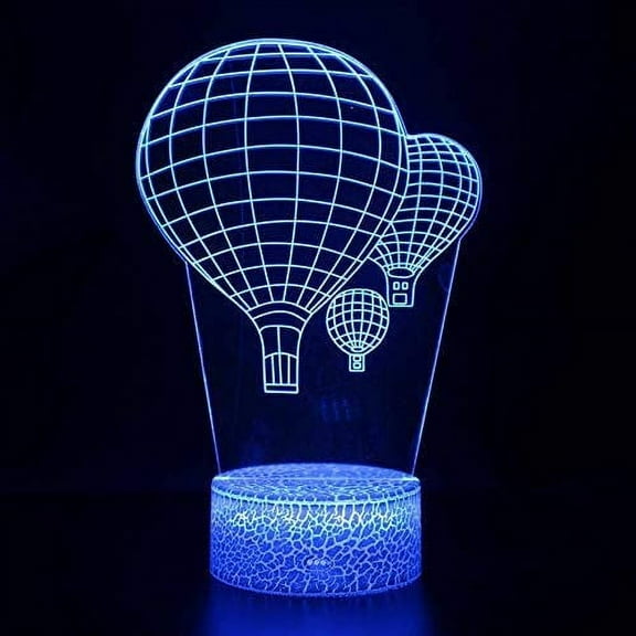 Hot air balloon 3D Night Light,3D Illusion Lamp 16 Color Change Decor Lamp with Remote Control for Living Bed Room Bar Gift Toys - Gifts for Kids and Room Decor