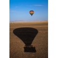 Hot air balloon casting a shadow over Namib Desert Sesriem Namibia ...