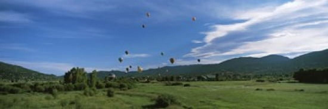 Hot air balloons rising Hot Air Balloon Rodeo Steamboat Springs Routt County Colorado USA Canvas Art - Panoramic Images (18 x 6)