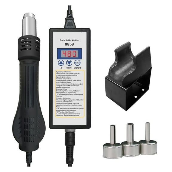 Hot air gun 8858 Micro Rework soldering station LED Digital Hair dryer for soldering 650W Heat Gun welding repair tools Heat Gun ,Variable Temperature