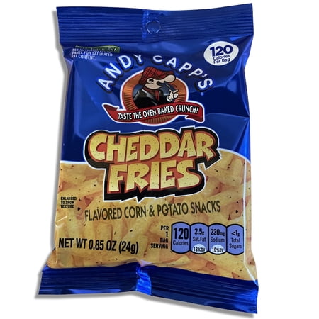 Andy Capp's Hot and Cheddar Fries Snacks Value Pack 120 Calorie Packs | 24 Bags