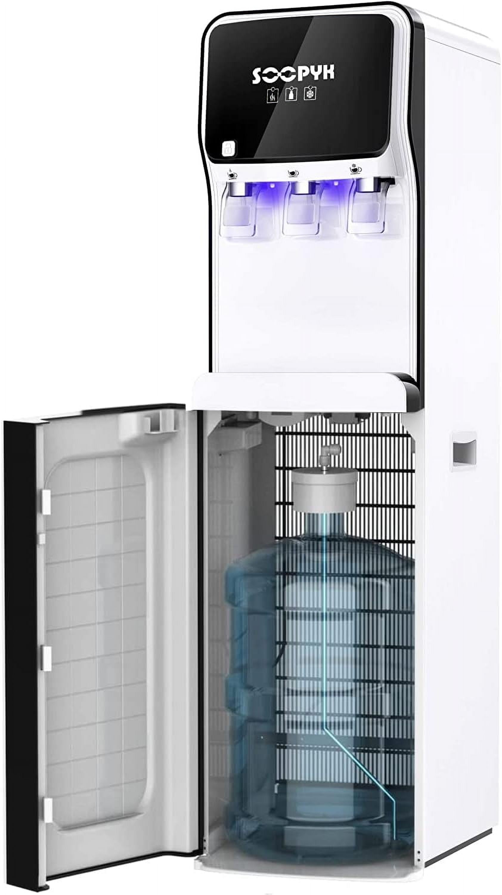 Hot and Cold Bottom Loading Water Dispenser Cooler with Self Cleaning