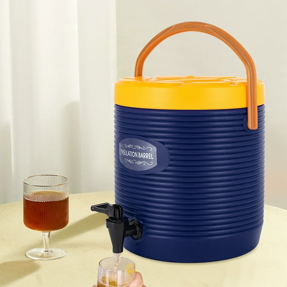 Hot and Cold Drink Dispenser, Insulated Beverage Dispenser, Insulated Container with Faucet Modern Blue