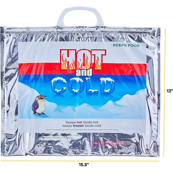 Hot and Cold Insulated Bags for Food Delivery, Grocery Shopping Bags, Food Storage for Hot and Frozen Food for Travel, Disposable Cooler Bag