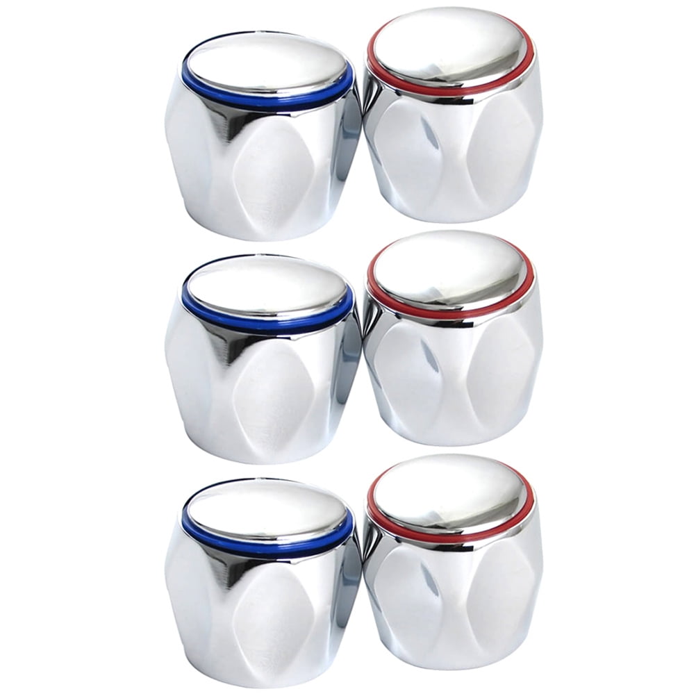 Hot and Cold Water Switch Tap Knob Handle Faucet Handles Abs Replacement Bath Sink Accessories 6 Pcs