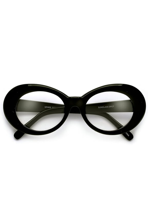 Hot and Trendy Oval Cobain Clout Clear Eyewear