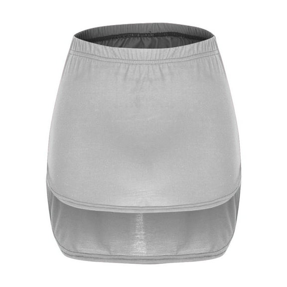 Hot days, bold styles SMihono Casual High Waisted Mini Skirts for Women Elastic Solid Basic Pencil Skirt Seamless Bodycon Short Skirts Gray 8