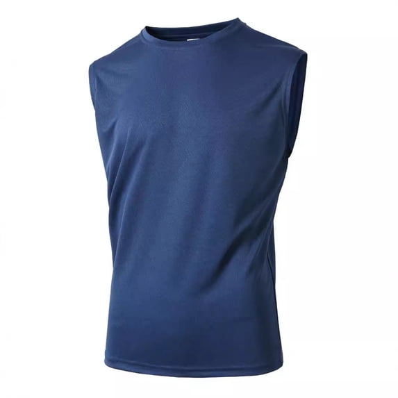 YLSDY Cut Off Tank Tops Men Oversized Work Out Big and Tall Tank Top Summer Beach Vacation Outfits Vintage Tees Streetwear Navy M