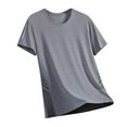 thumbnail image 1 of Hot days, bold styles YLSDY Lightweight Tops for Teens，Men's Breathable Shirts Quick Dry Striped T Shirt Stretchable Sun Protection Athletic Shirt Gray XXXL, 1 of 7