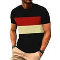 thumbnail image 1 of Hot days, bold styles YLSDY Men's Summer Colorblock T-Shirt - Breathable and Comfortable Casual Sports Fitness Beach Vacation Short Sleeve Tee Red S, 1 of 7