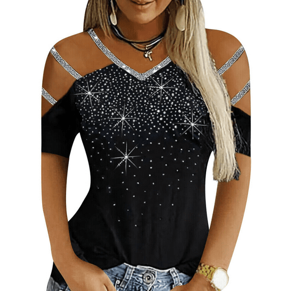 Hot diamond Plus Size Relaxing women's short-sleeved top