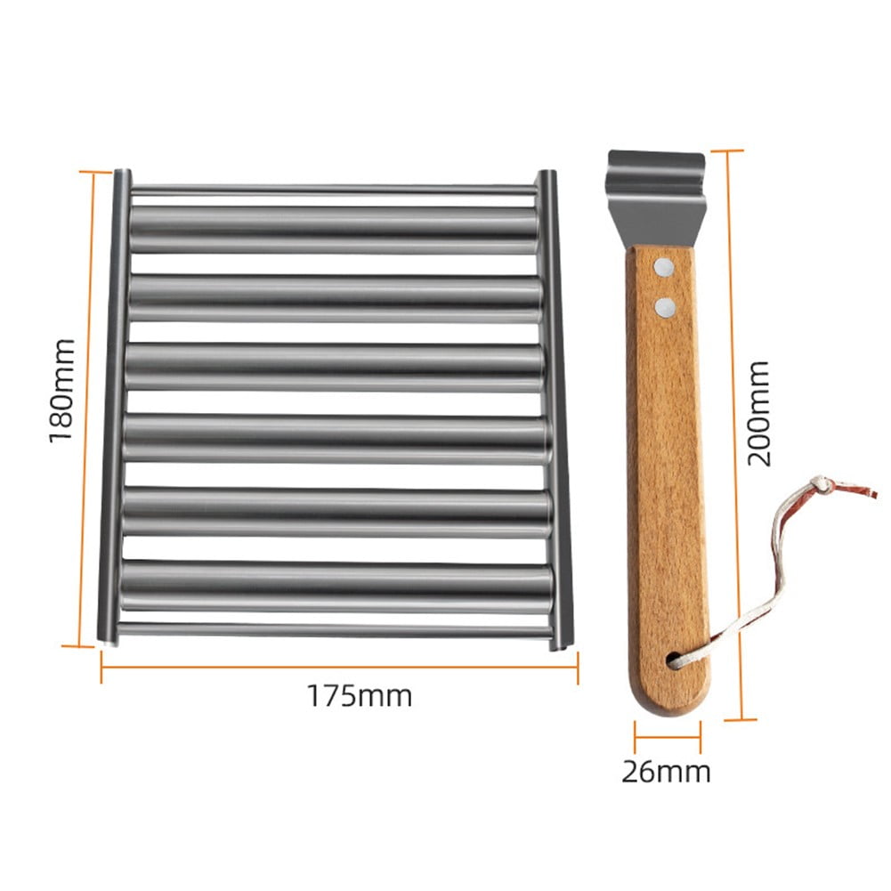 Hot dog rack removable stainless steel grill sausage rack rolling hot