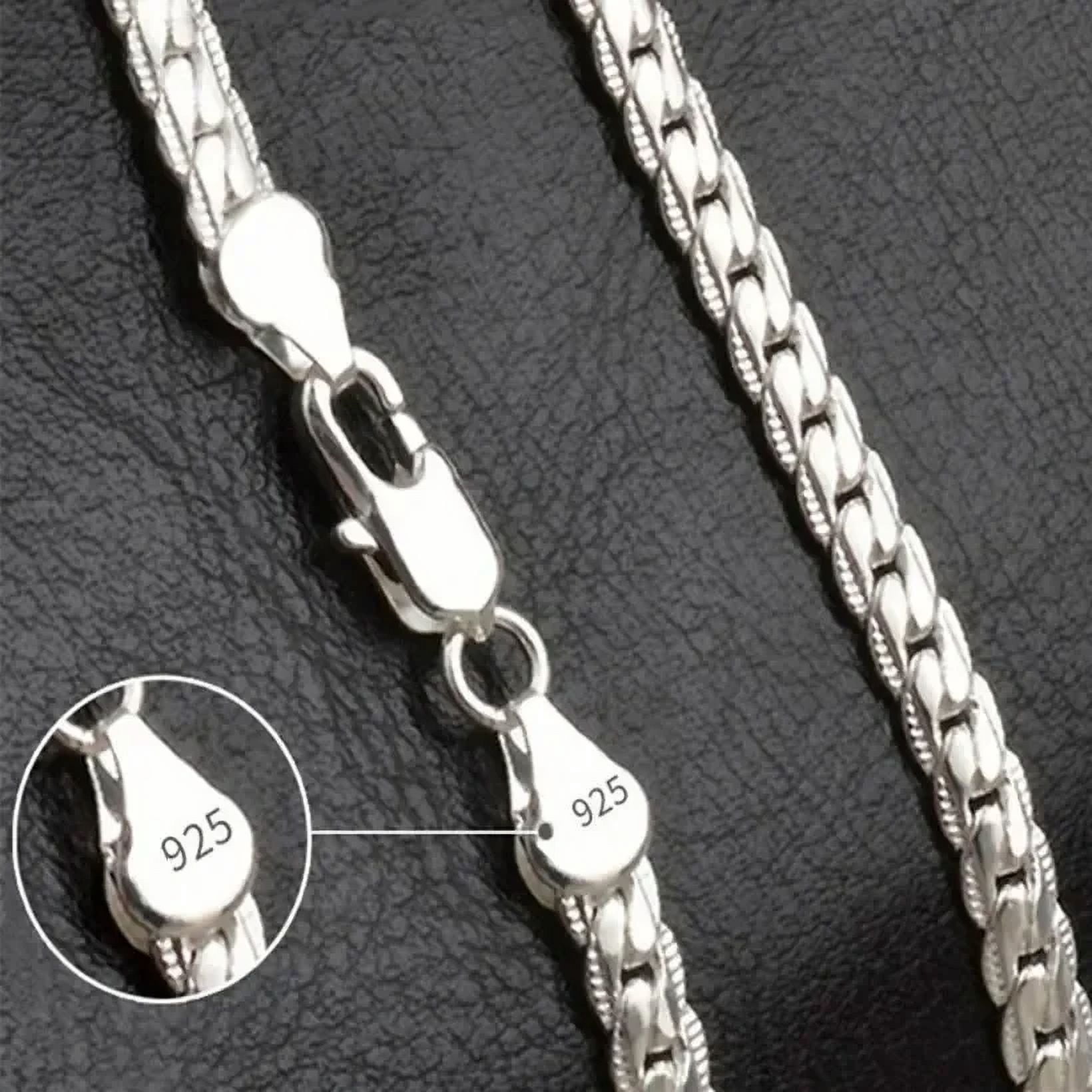 Men’s Sterling Silver 7.5mm Curb Chain Necklace 20″ 22″ 24