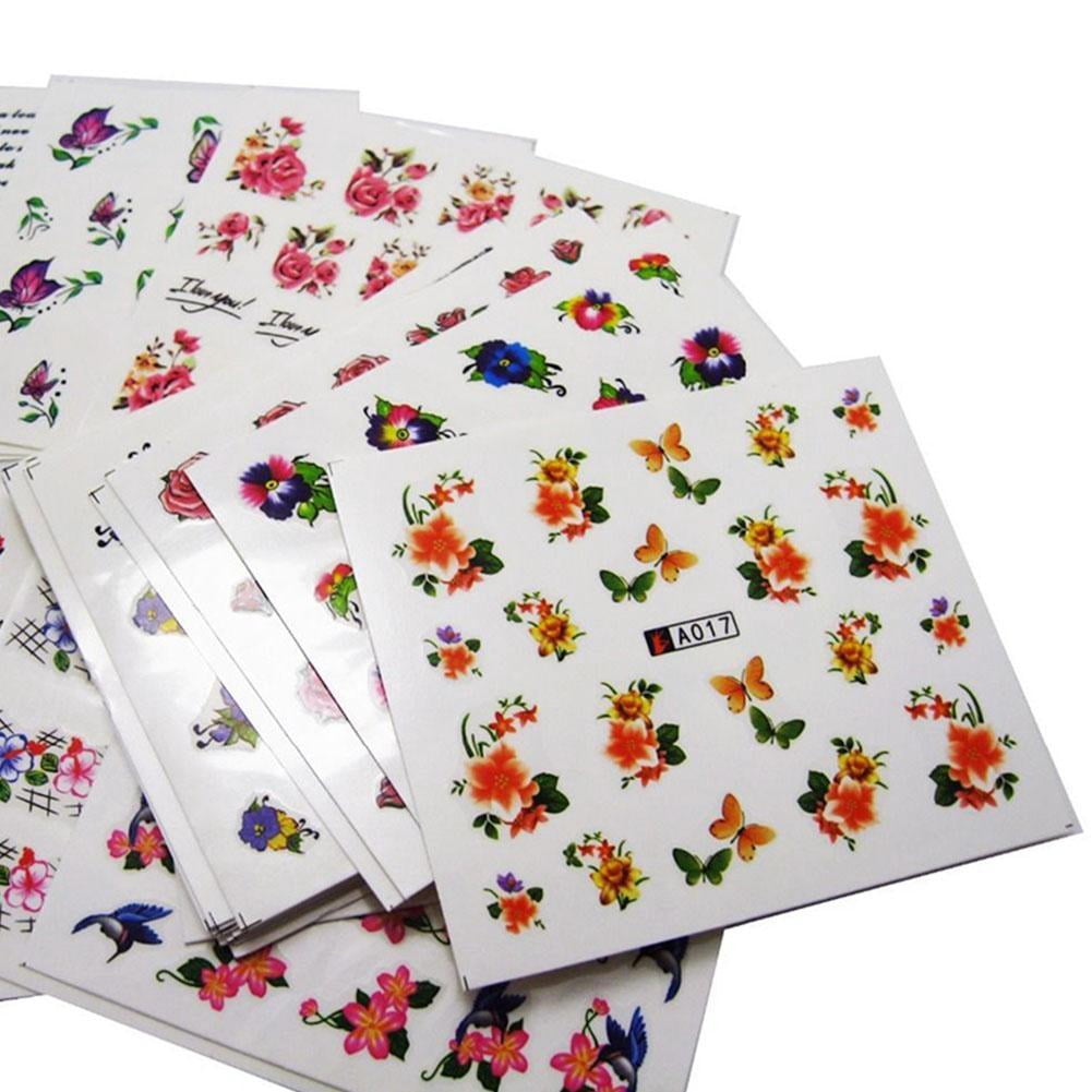 Hot nail sticker Watermark nail applique Artificial flower nail applique decoration Manicure Manicure sticker V0W4