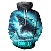 XDHGXM Hot new Monster King, Godzilla VS King Kong, Atomic Breath cos hoodie, 3D digital print hoodie, anime cartoon autumn and winter hoodie hoodie